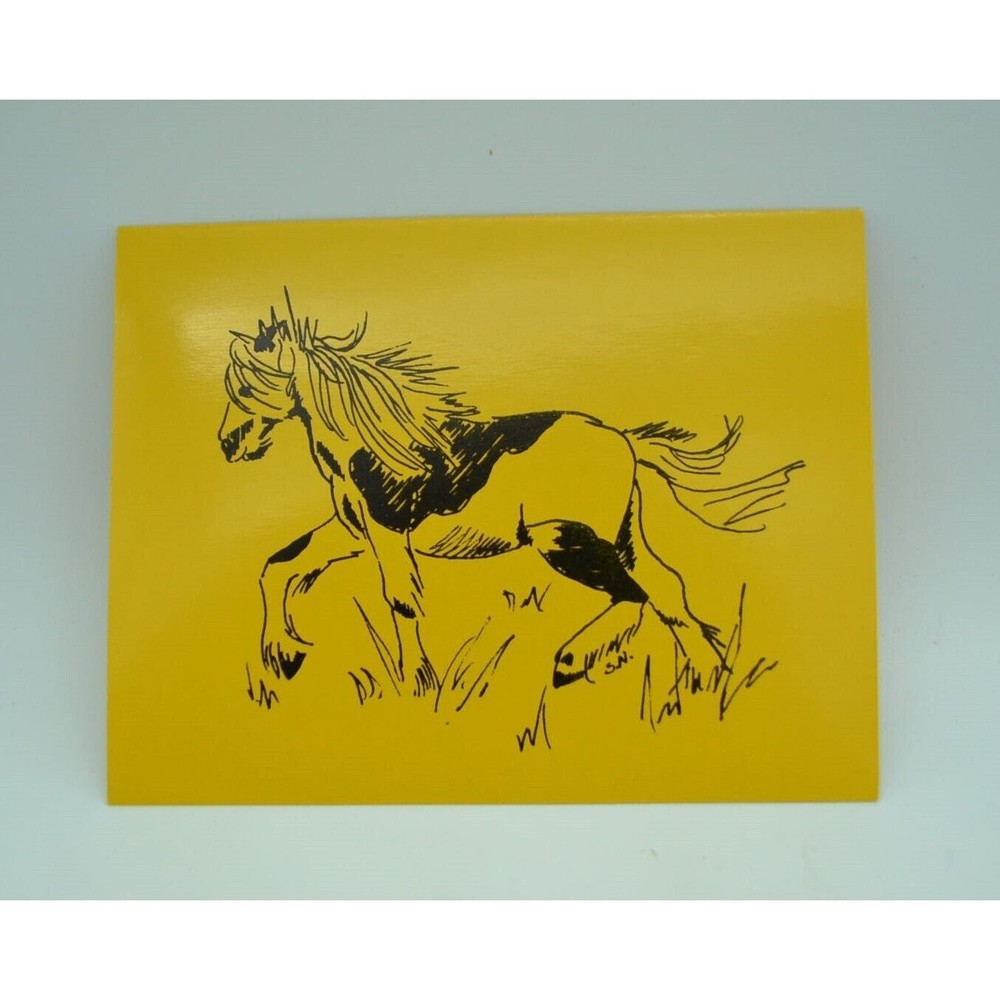 Lot of 15 Horse Themed Greeting Cards with Envelopes, Yellow Pony Blank Cards